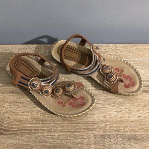 HARENCE Womens 40 Casual Comfortable Flip Flops Beach Ankle T Summer Sandals